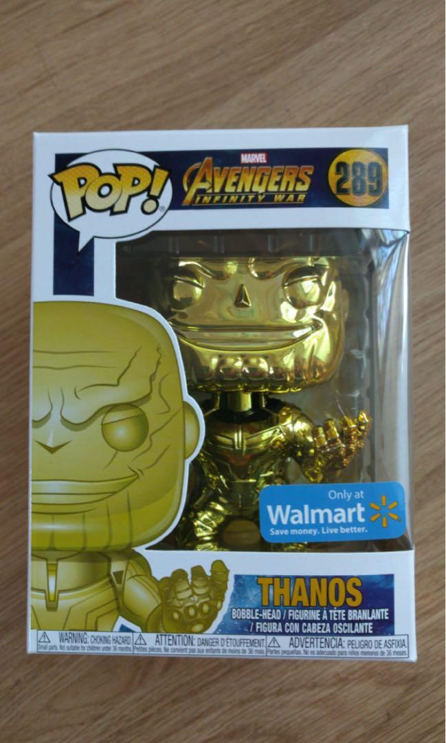 Vinyl Exclusive Edition Thanos Yellow Chrome Pop Funko Avengers 3 Infinity War