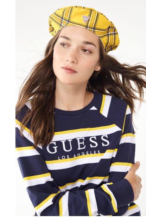 Guess striped sales sweatshirt