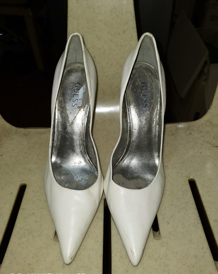 GUESS White High Heels 4in Women s Fashion Footwear Heels on