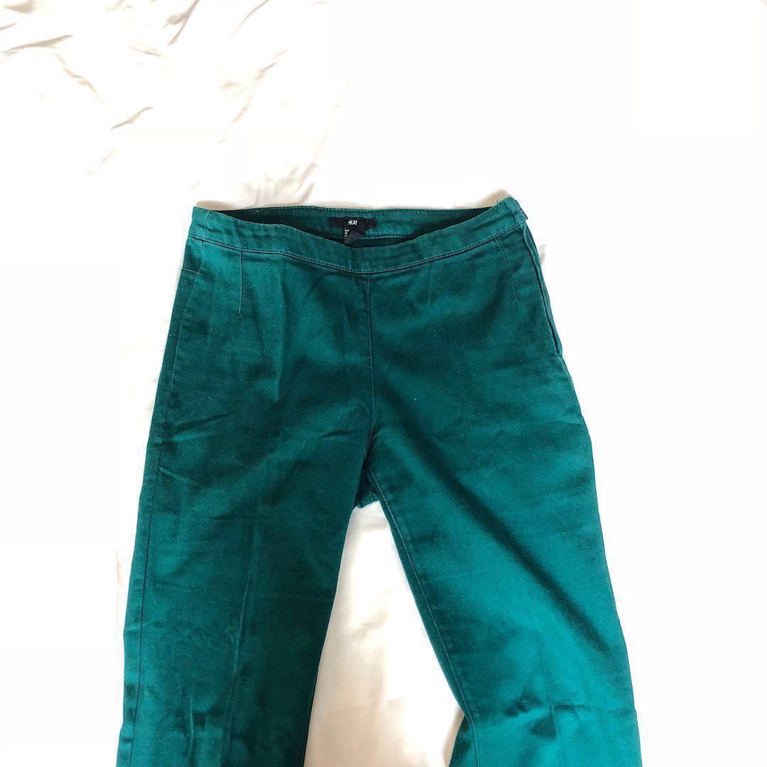 dark green high waisted pants