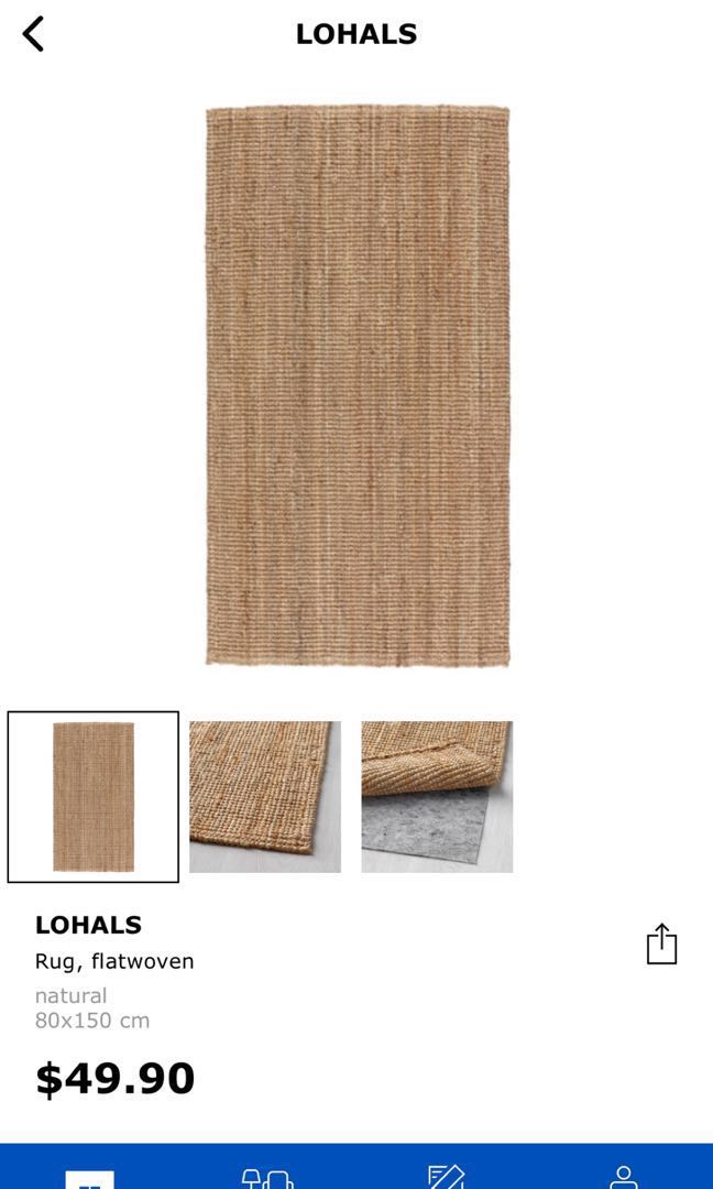 Ikea Lohals Jute Rug Furniture Home Decor Others On Carousell