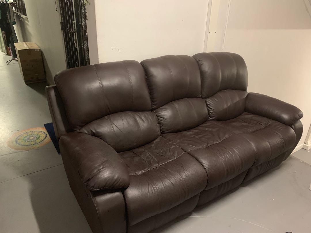Leather Sofa With Leg Extension Furniture Sofas On Carousell
