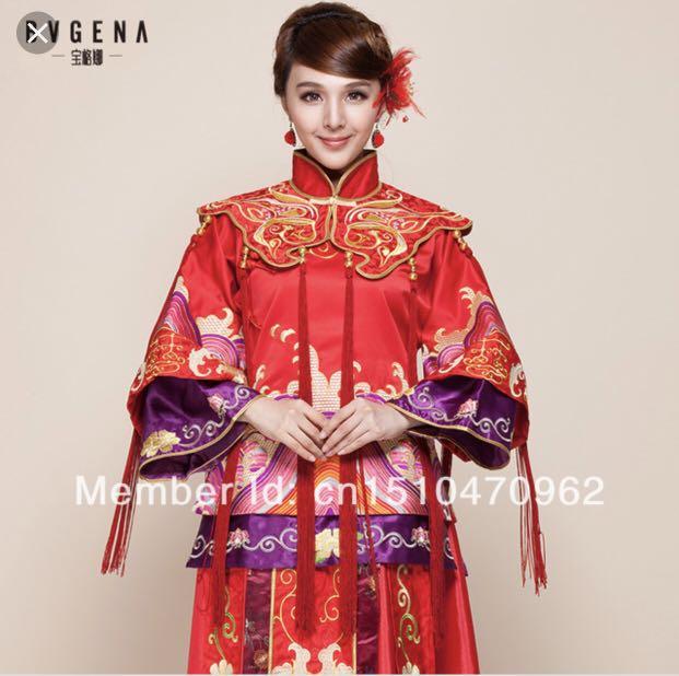 Long Fong Gua Cheongsams Chinese Wedding Dress Women S Fashion