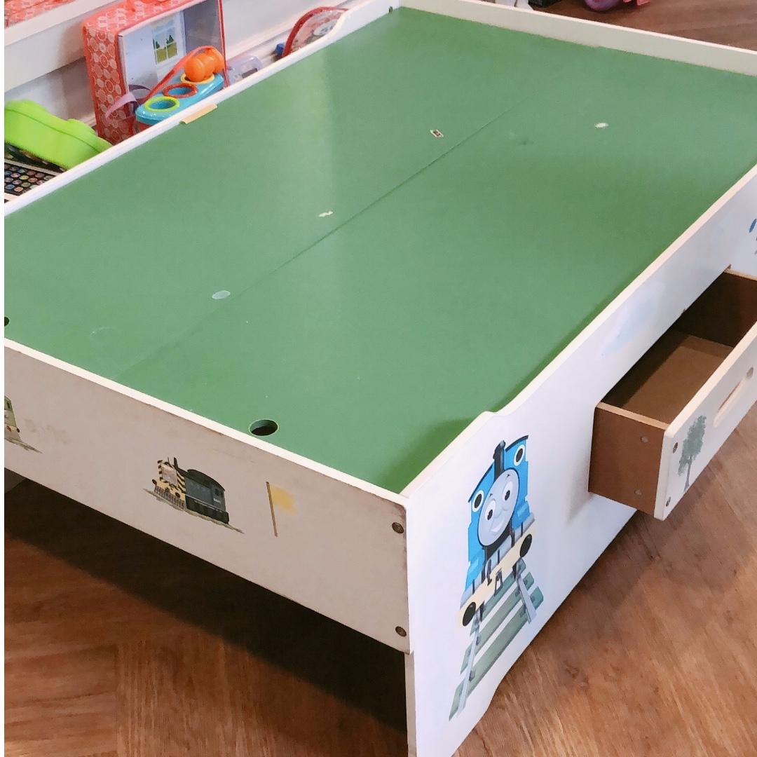 wooden activity play table