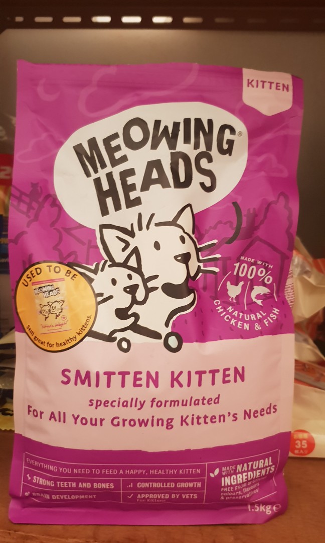 Meowing Heads Smitten Kitten Dry Food 1 5kg Pet Supplies Pet Food On Carousell