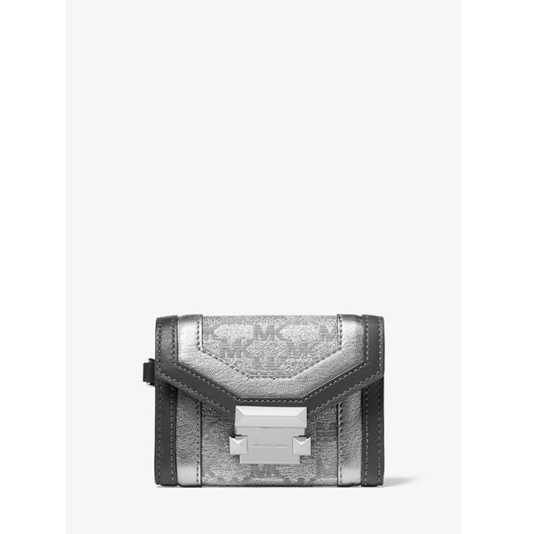 michael kors white logo wallet