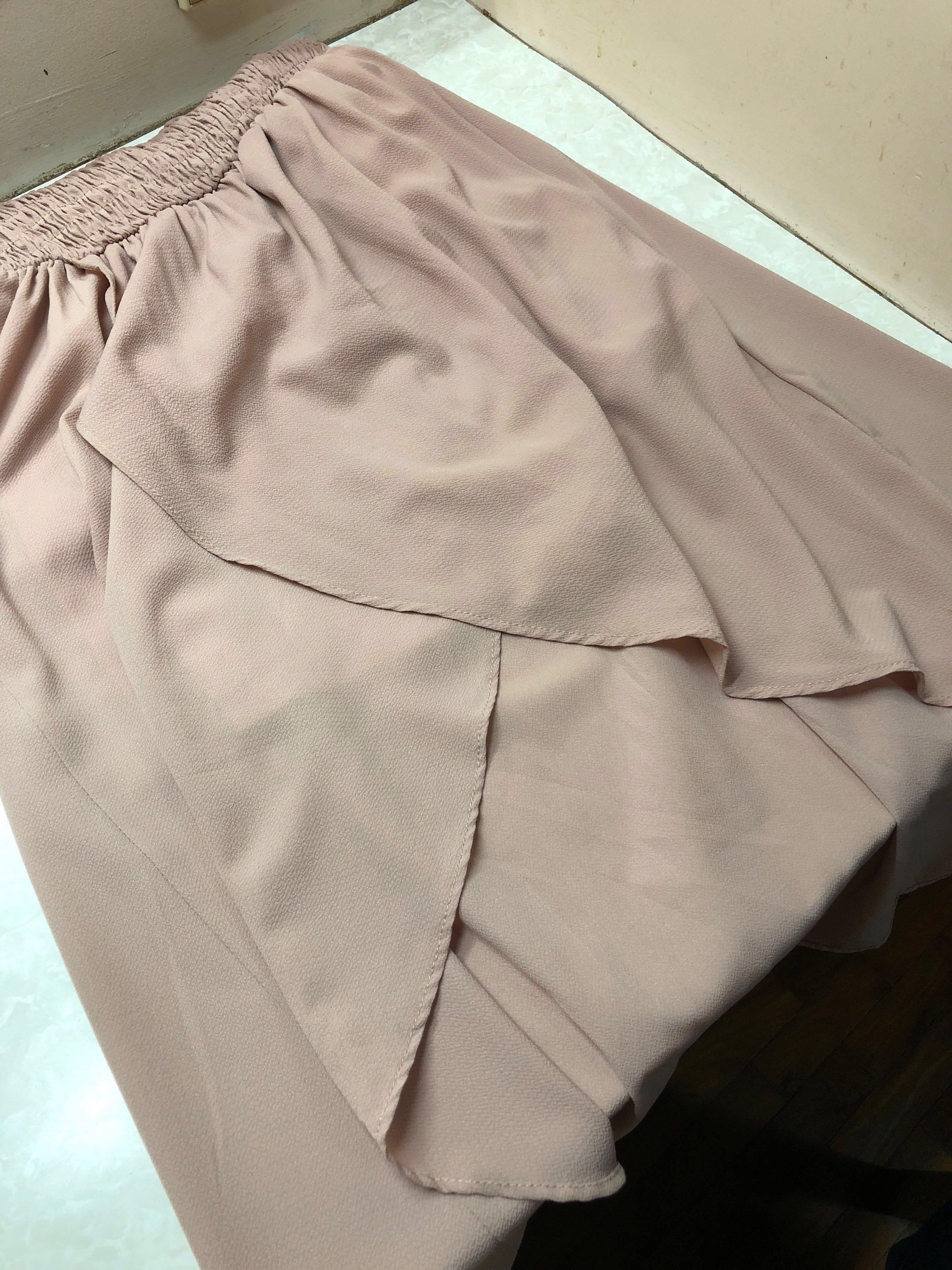 Nude Dress Smocked Off Shoulder High Low Chiffon (Category: Dresses) located in Cebu City. Submitted by donnalyc (Listing ID 208560607, Image 3). Description: used for a few hours only.