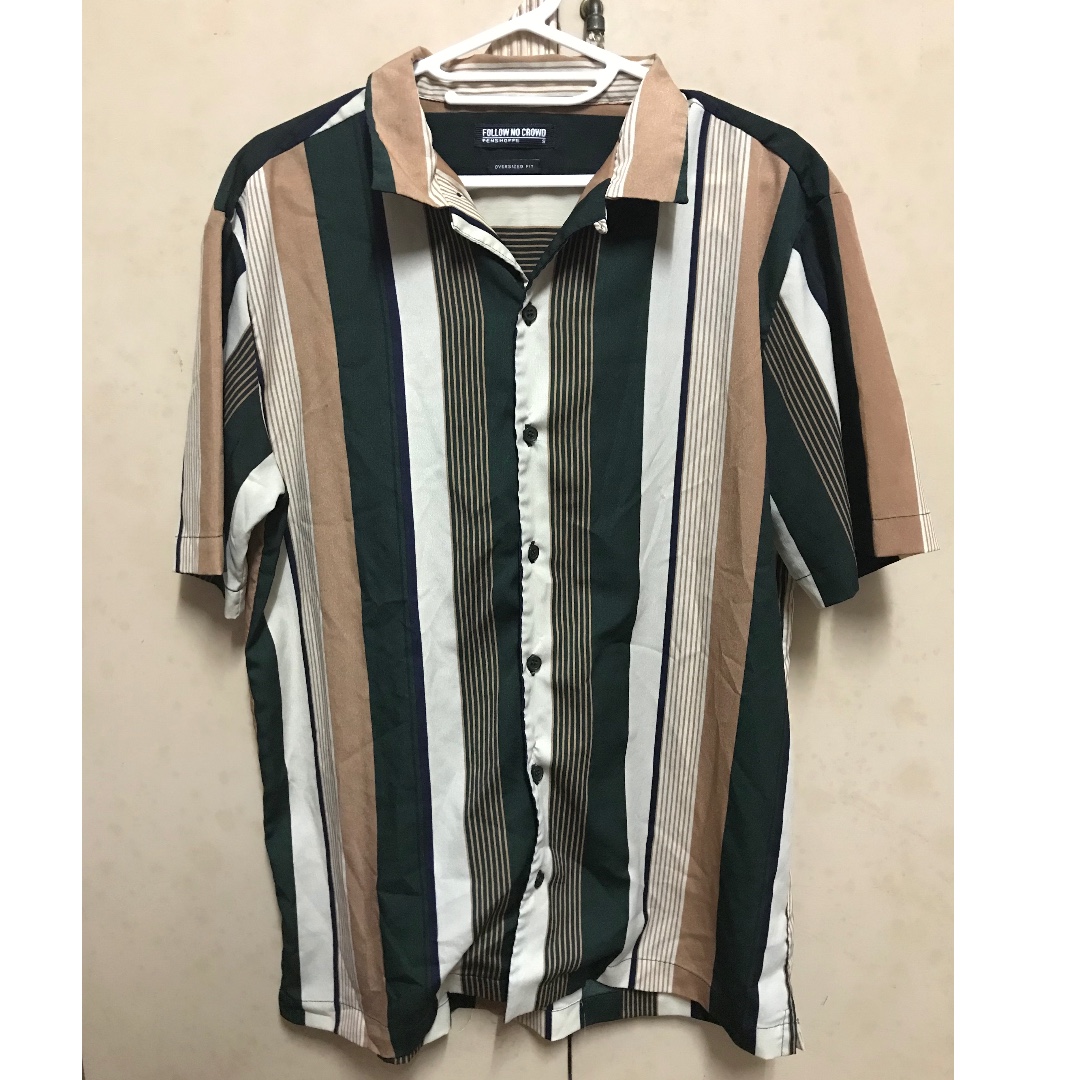 Penshoppe Rayon Resort Vertical Stripes 