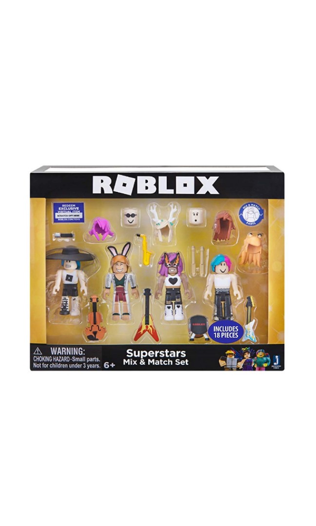 Po Roblox Celebrity Mix Match Figure 4 Pack Superstars Toys Games Bricks Figurines On Carousell - roblox star commandos mix match figure set brand new