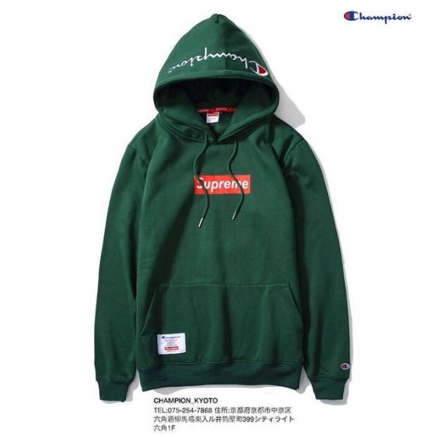 Supreme X Champion Hoodie Men S Fashion Clothes Outerwear On Carousell