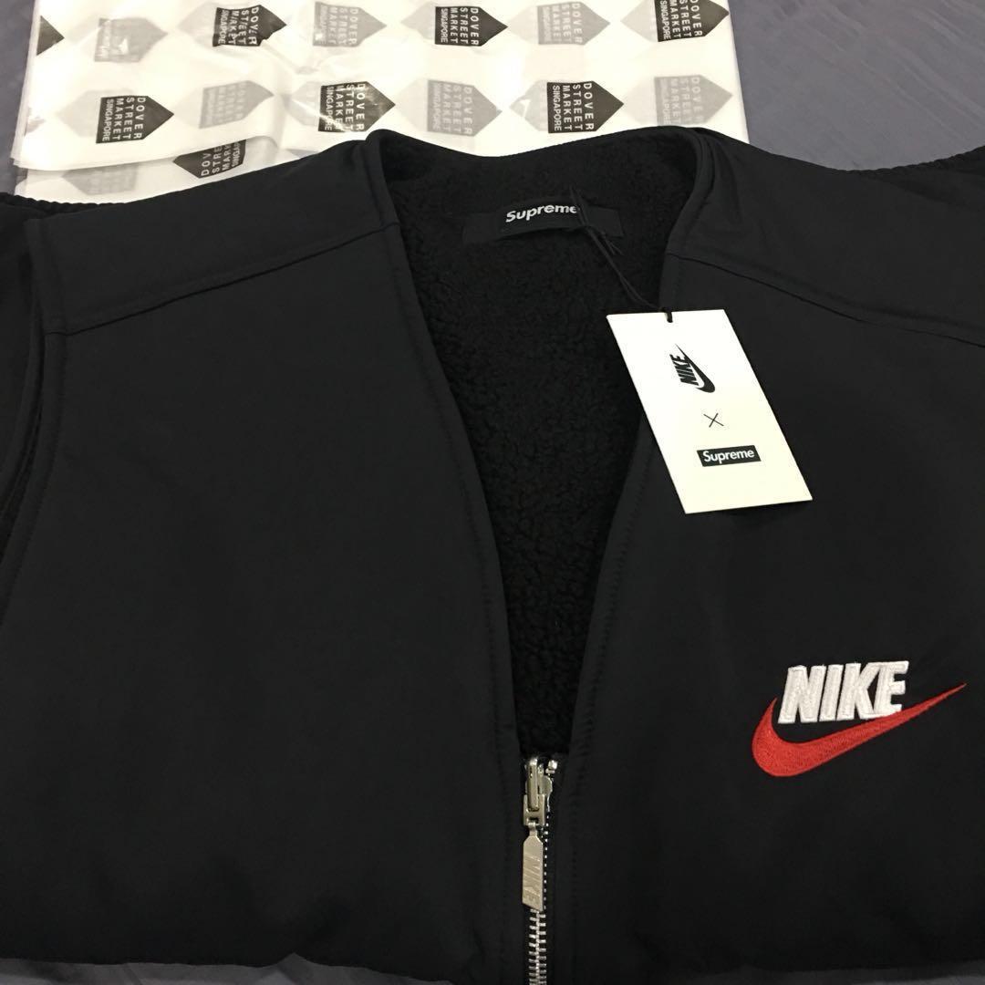 Supreme Nike Reversible Sherpa Vest Black Men s Fashion