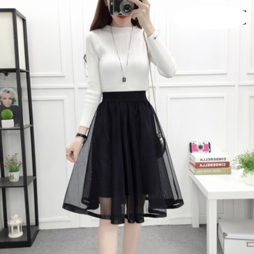 Net pleated hot sale skirt