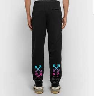 Off-white cotton-jersey sweatpants