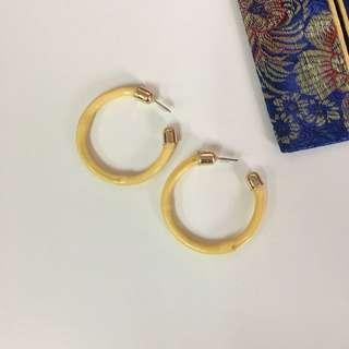 Bamboo design hoop earrings