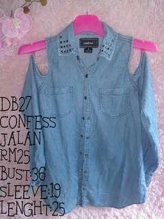 Denim Shirt Off Shoulder