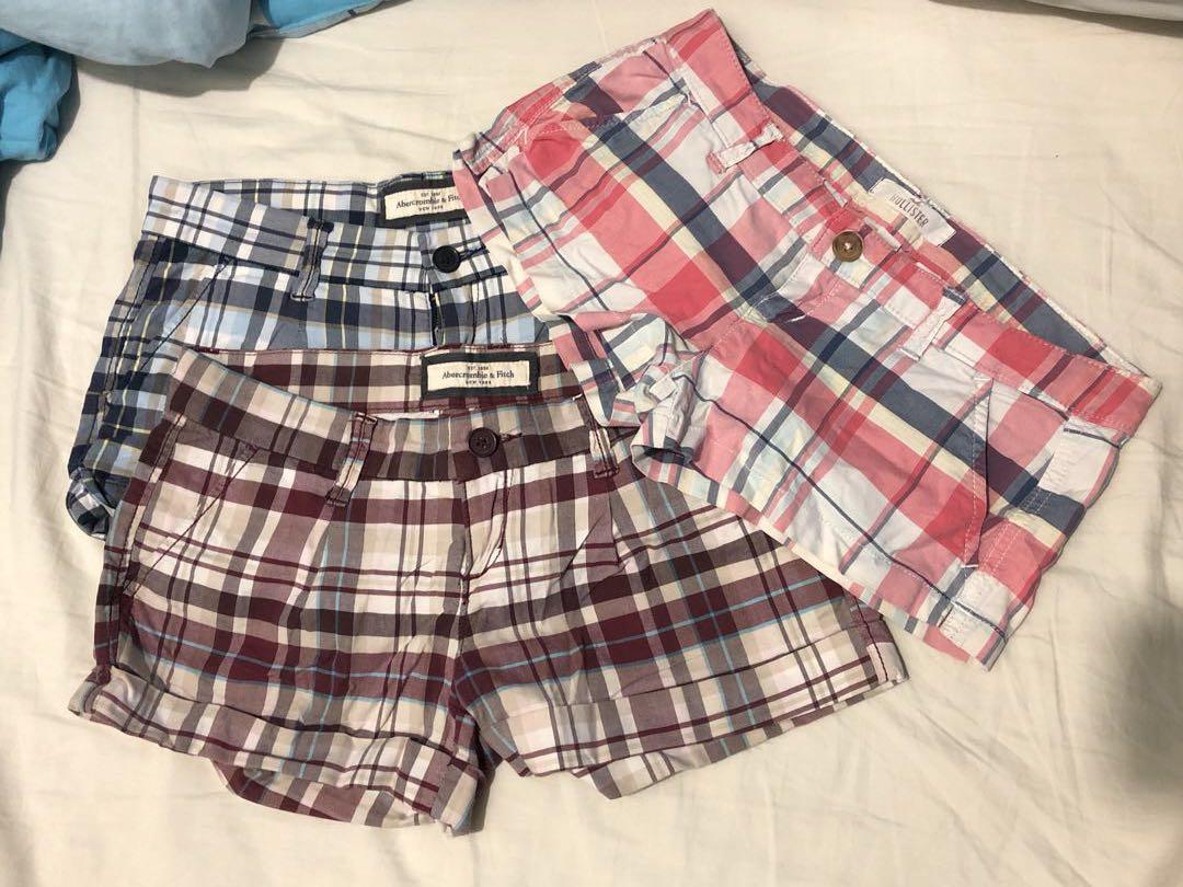 abercrombie plaid shorts