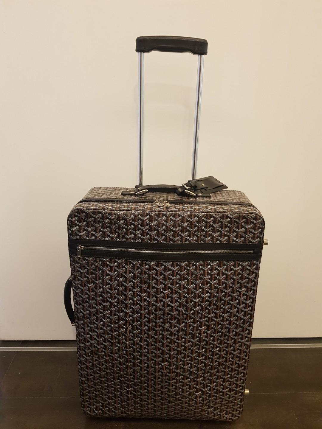 Goyard Black Goyardine Canvas Satolas GM Rolling Suitcase at