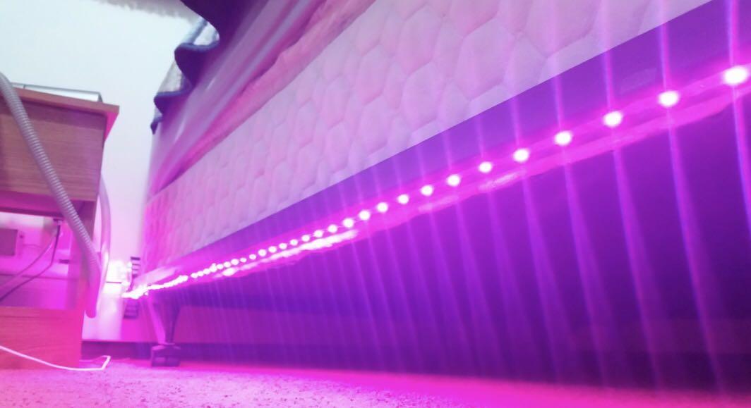 Automatic bed lighting system! (Category: Entertainment Systems & Smart Home Devices) located in Singapore. Submitted by allaboutthatkill (Listing ID 208643097, Image 1). Description: Never bump into things again! Automatic light system that only operates from 9pm-7am . Only lights up when you step on the ground! - Super easy installation! Just plug and paste!.