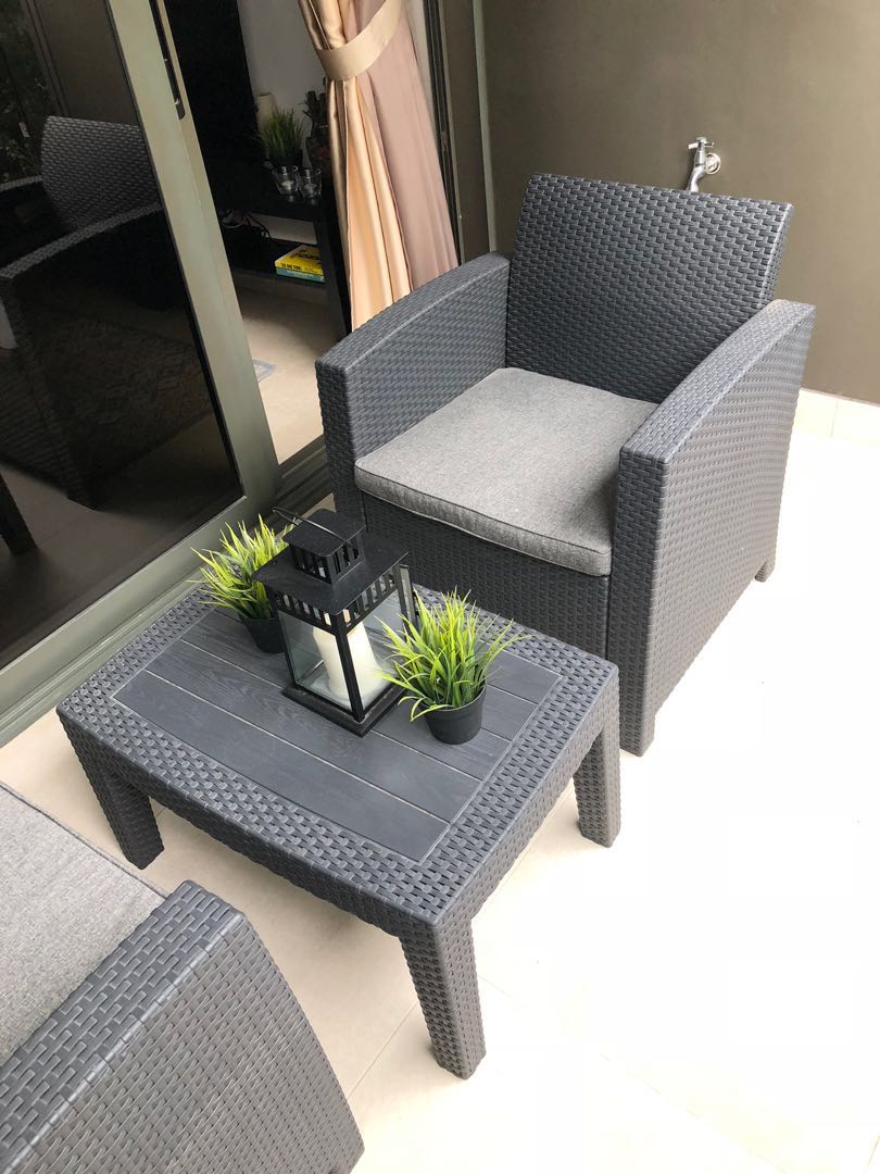 Balcony table & chair set, Furniture & Home Living, Furniture, Chairs