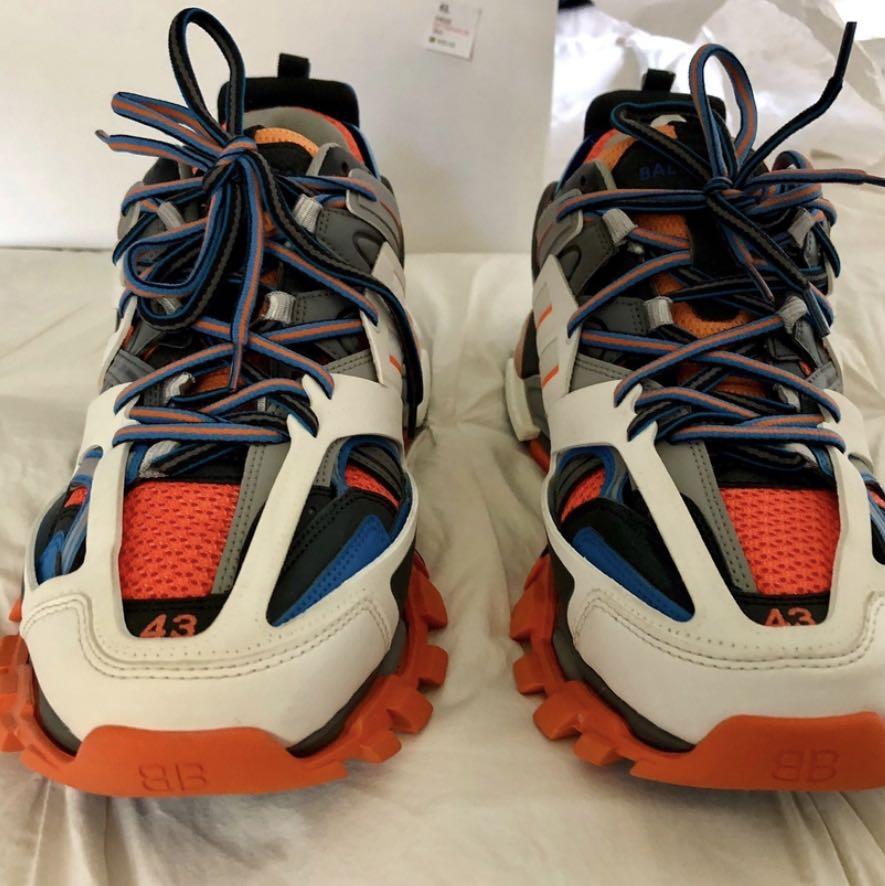 orange balenciaga track sneakers