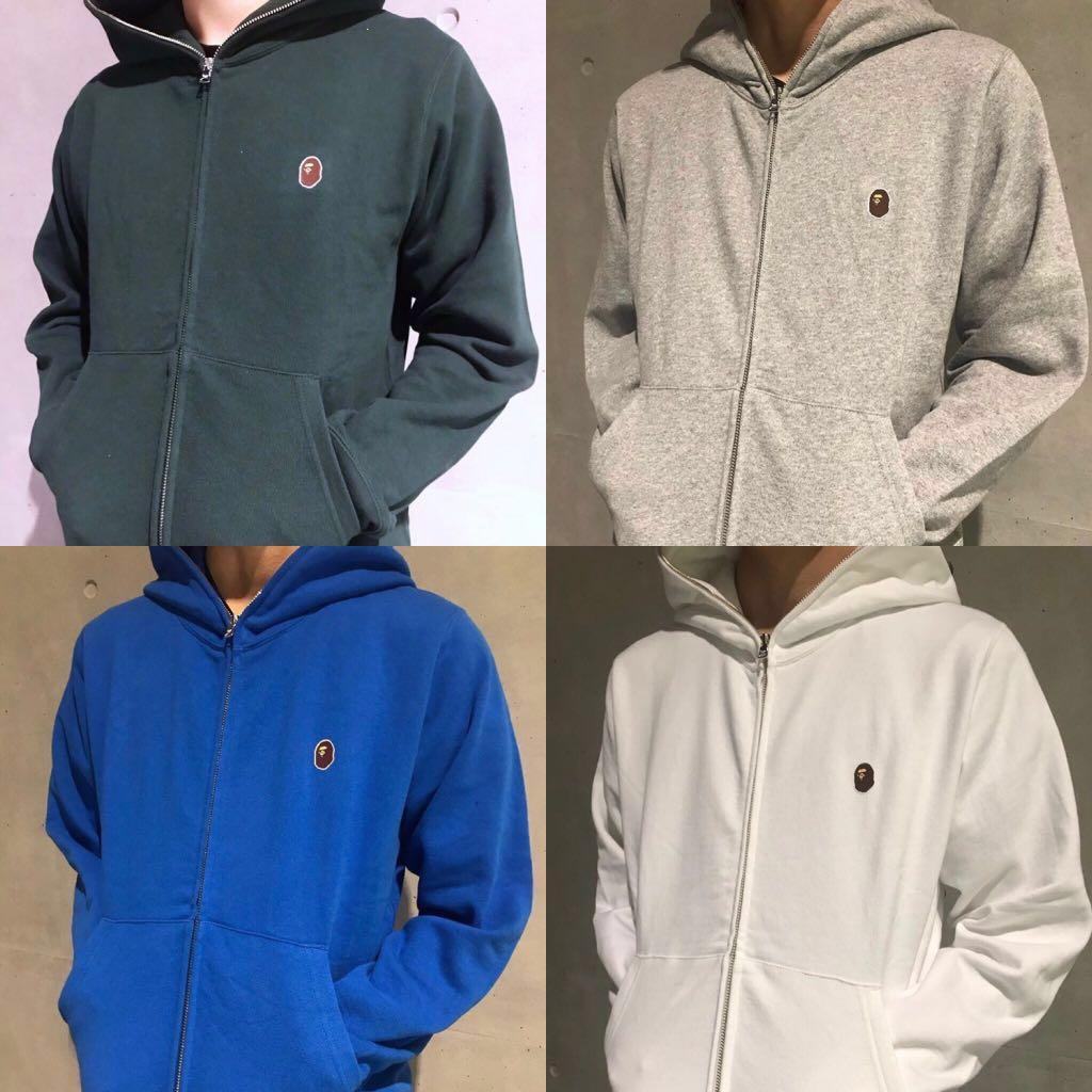 Bape Silicon One Point Full Zip Hoodie Men S Fashion Clothes