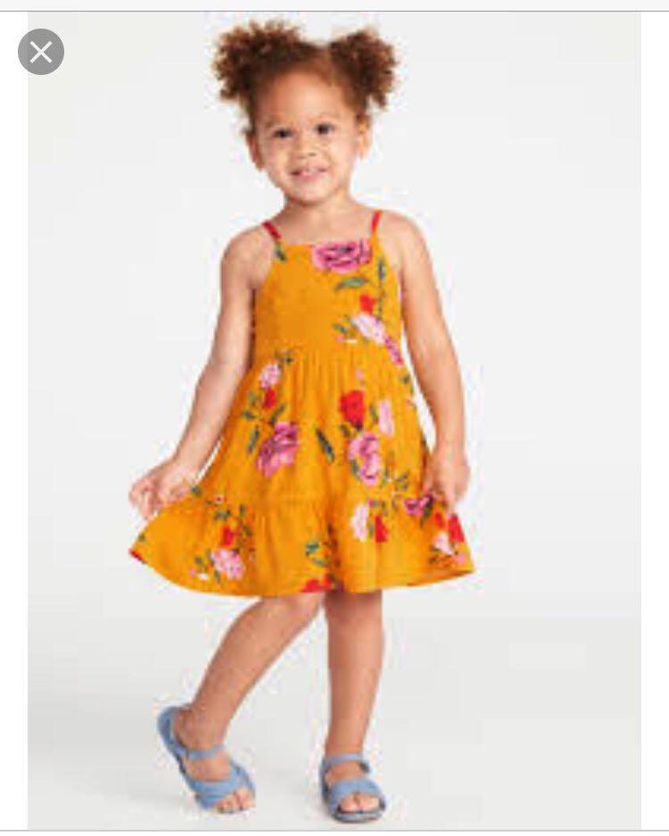 Bn Old Navy Toddler Baby Girl Mustard Yellow Floral Cami Dress 18 24mths 3 Years 5years Babies Kids Girls Apparel 1 To 3 Years On Carousell