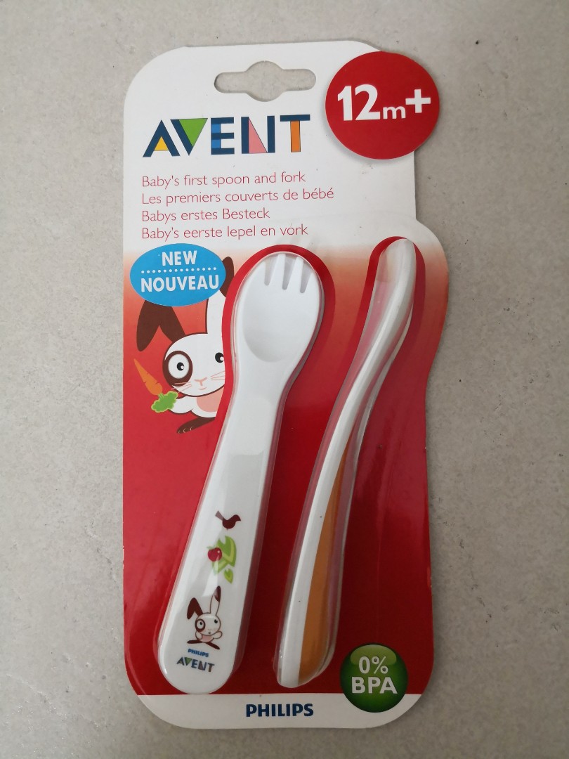 BNIB Avent baby fork and spoon set Babies Kids Nursing