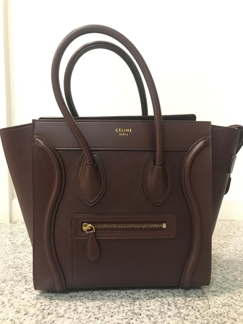 Celine luggage burgundy sale
