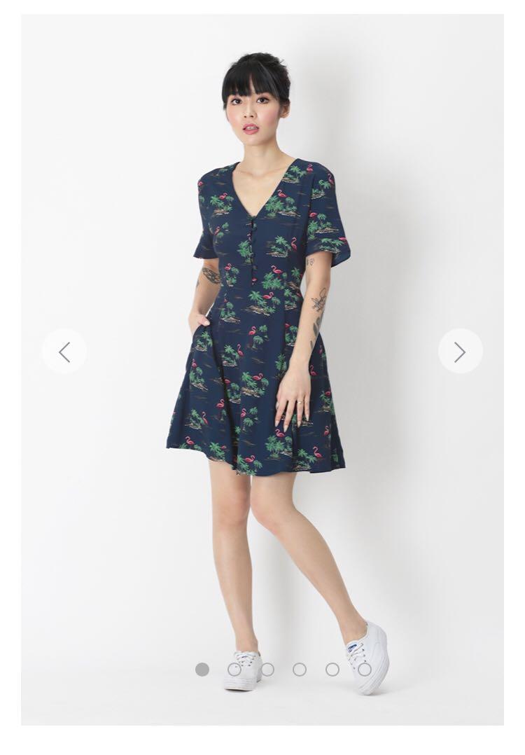 tropical swing dress