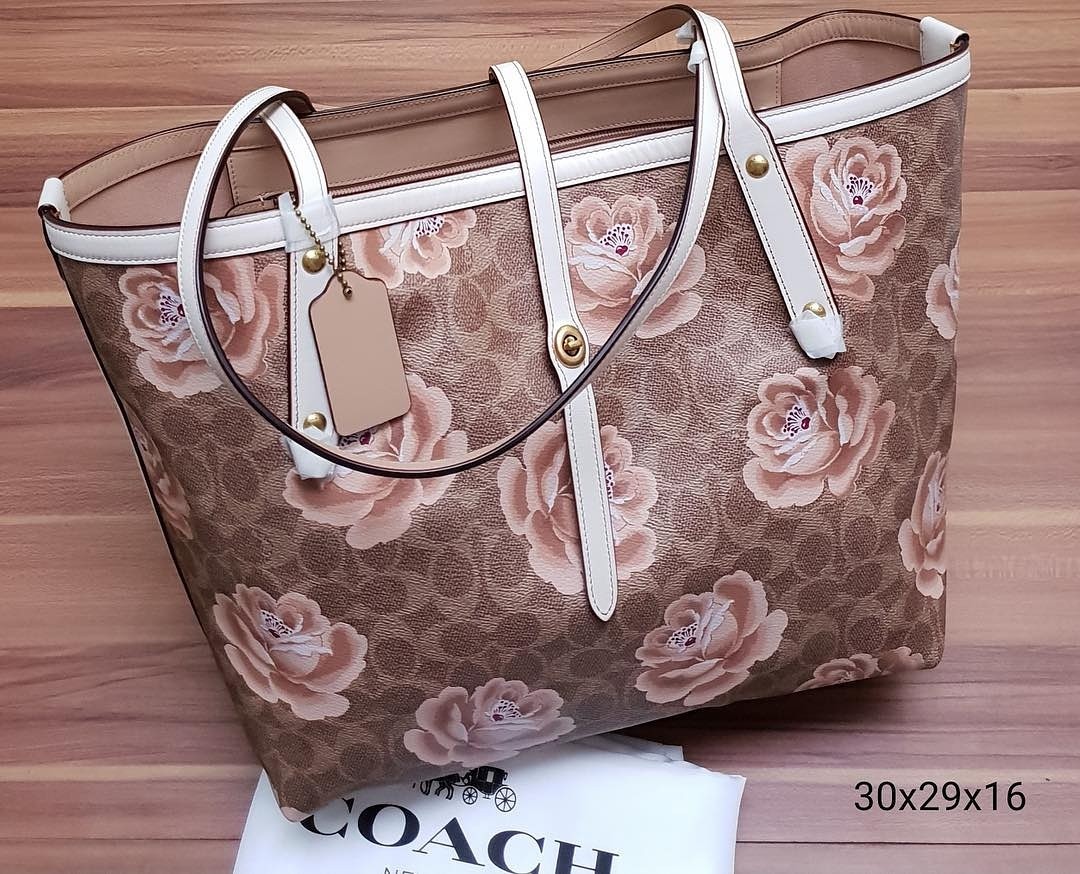Coach Market Tote Floral Barang Mewah Tas Dompet di Carousell