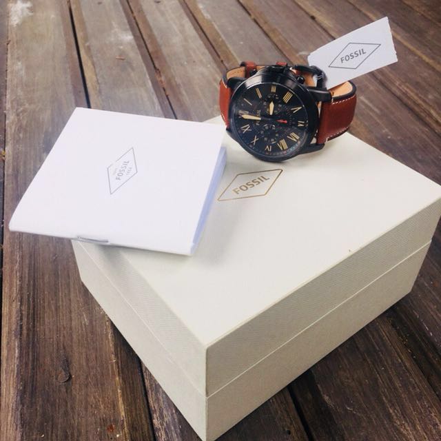 Fossil FS5335SET Men s Grant Chronograph Watch Leather Card Case Set Men s Fashion Watches Accessories Watches on Carousell
