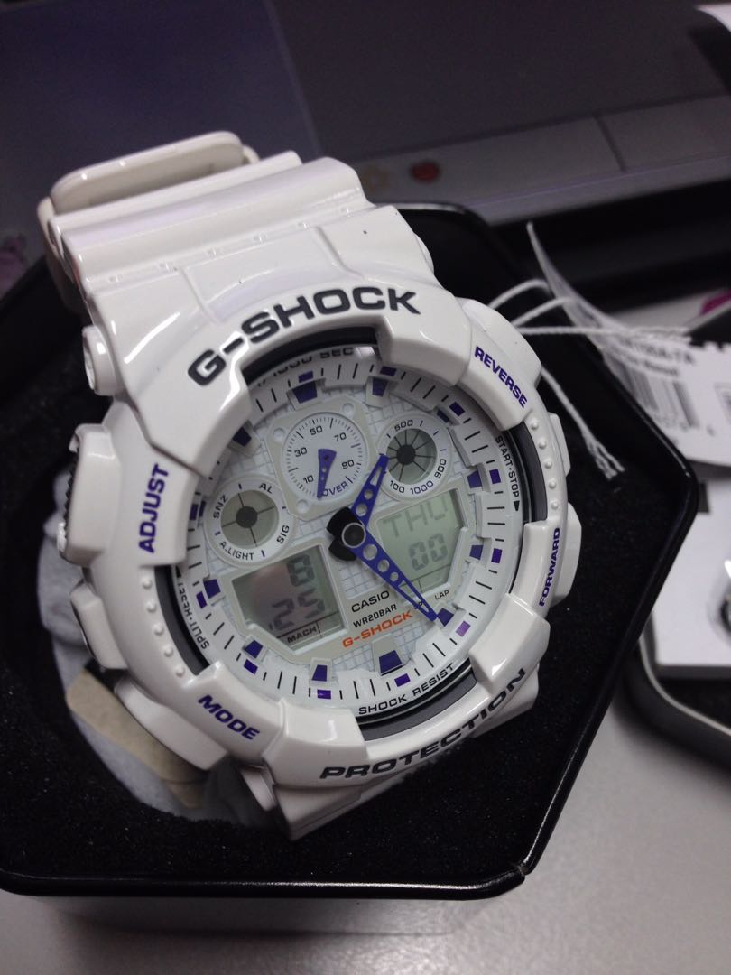g shock watch white color