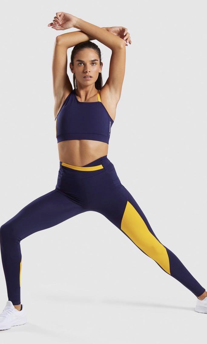 Gymshark Asymmetric Leggings Navy and Citrus Yellow: BRAND NEW w/Tags size  SMALL, Women's Fashion, Clothes on Carousell