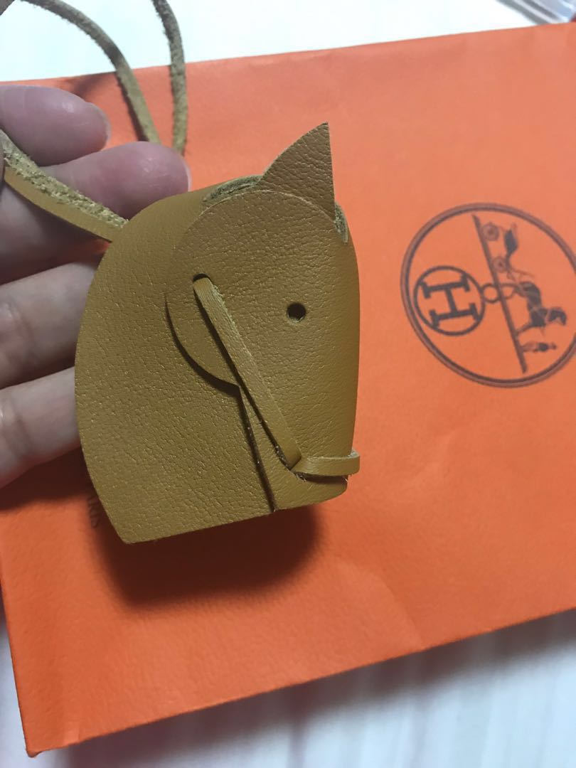 HERMES OCRE BROWN TETE DE CHEVAL HORSE HEAD CHARM - BRAND NEW!!!
