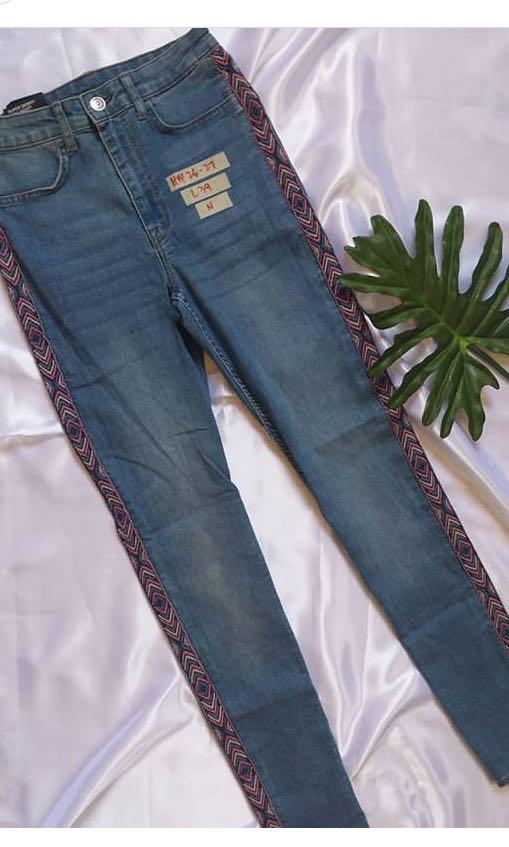 H M Highwaist Jeans with Side stripe