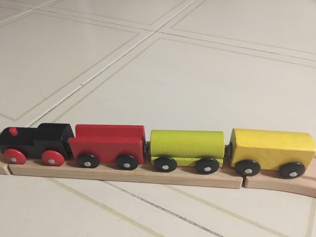 Ikea Wooden Trains Track Toy Babies Kids Toys Walkers On Carousell