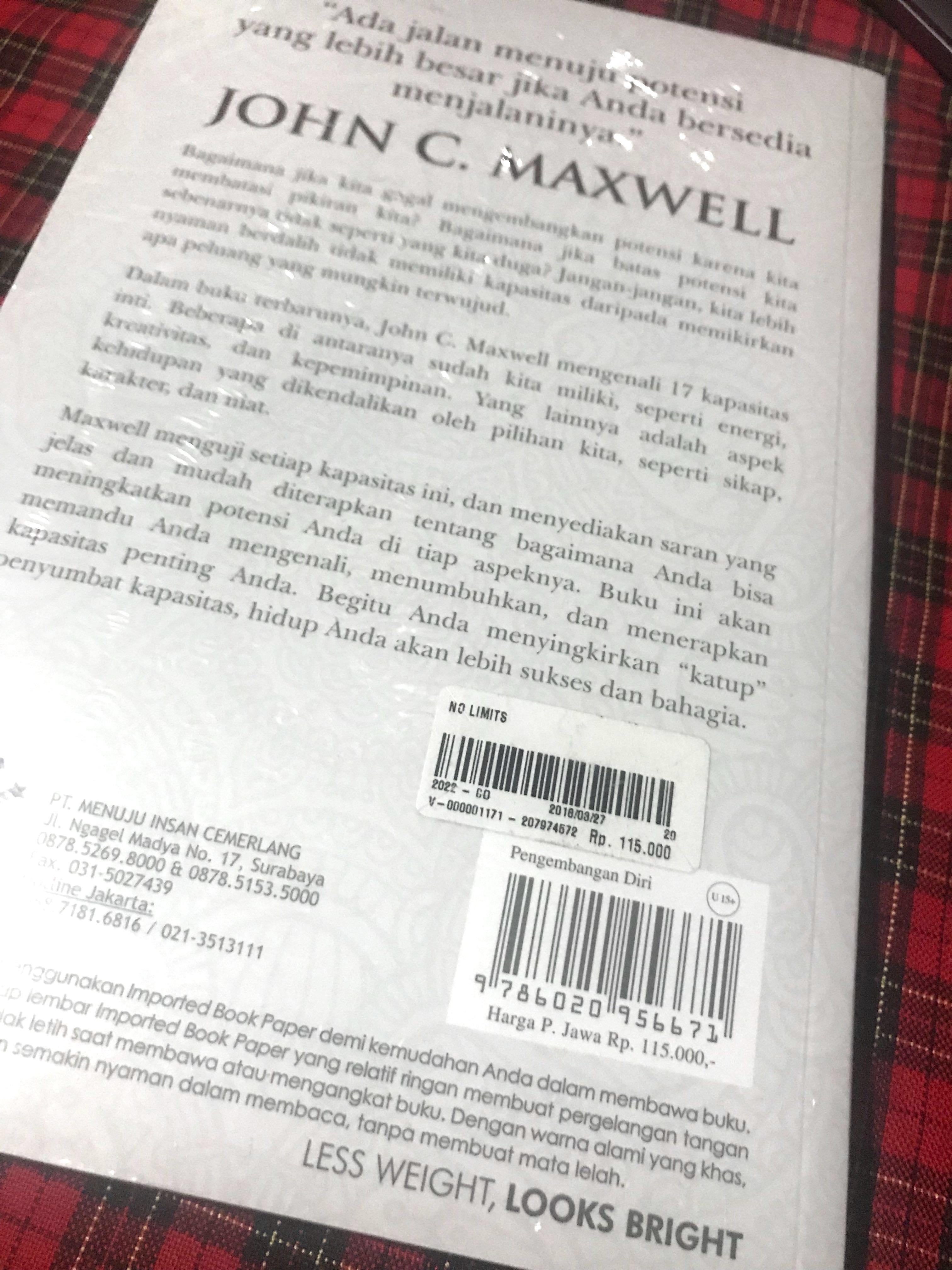 John C Maxwell No Limits Buku Books Stationery Books On