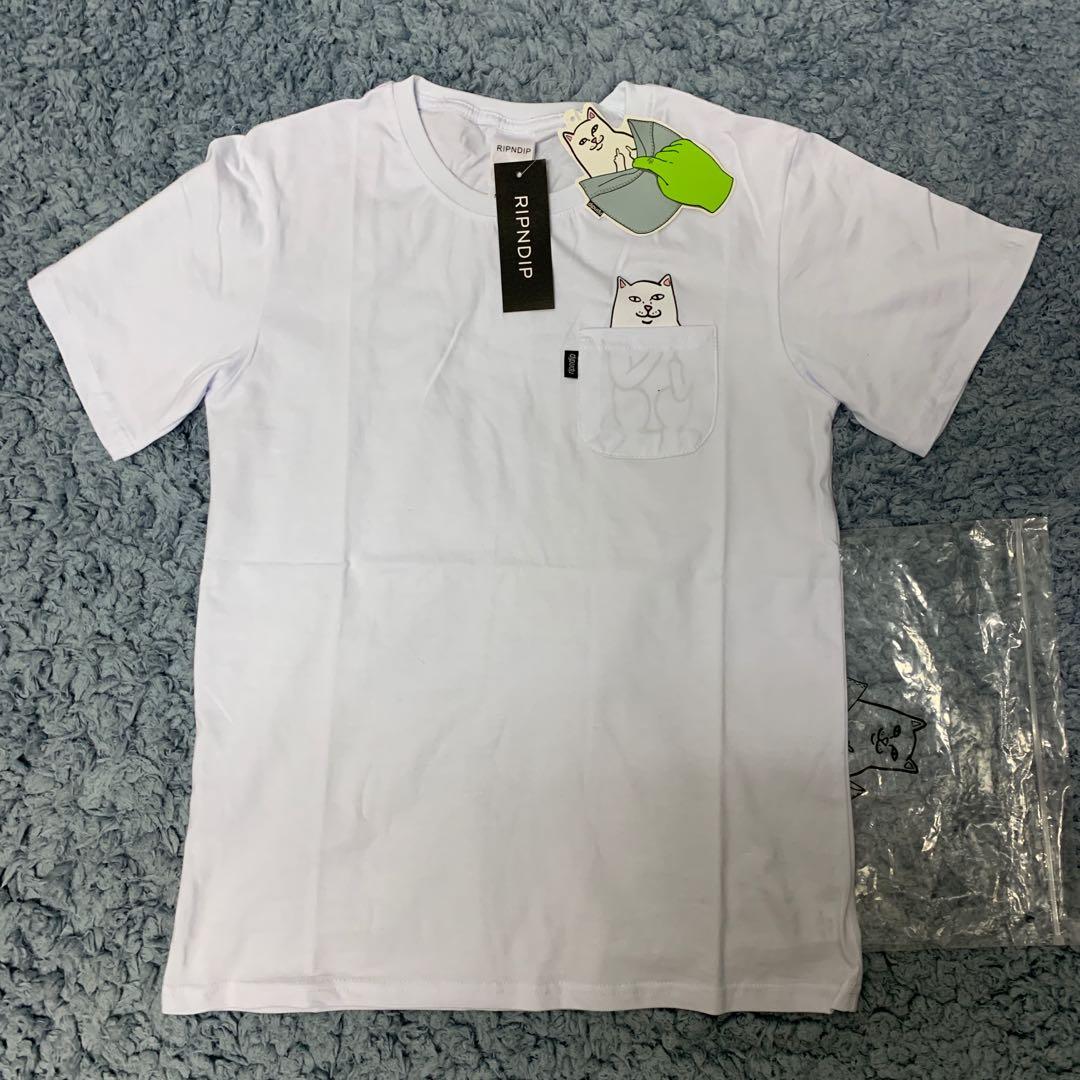 M Ripndip Pocket Cat Middle Finger Tee T Shirt Authentic Men S Fashion Clothes Bottoms On Carousell