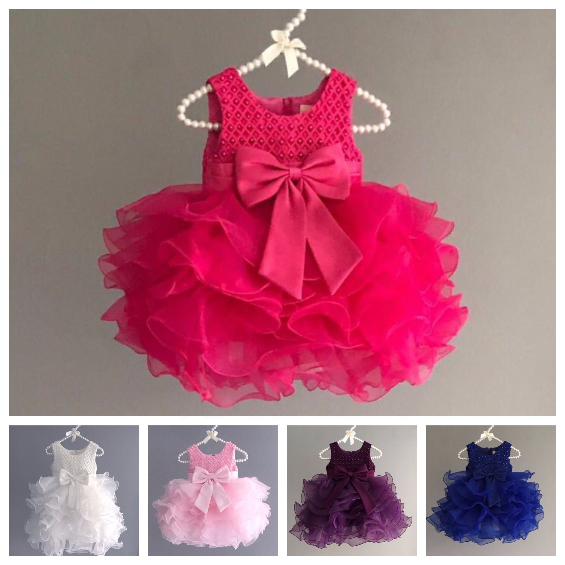 bright pink baby dress