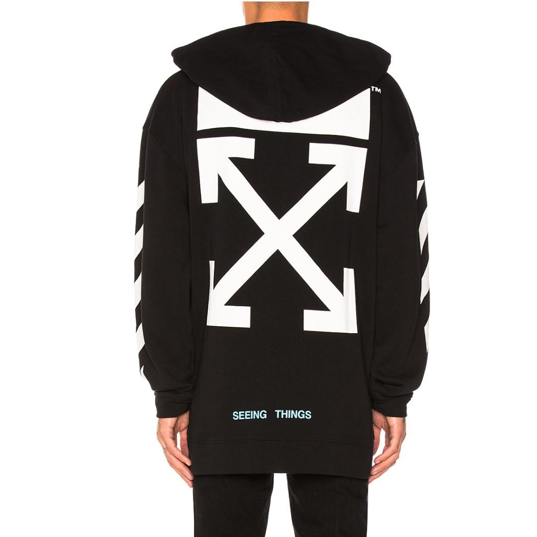 Off White Diagonal Arrow Hoodie XS.S.M Men s Fashion Tops Sets Hoodies on Carousell