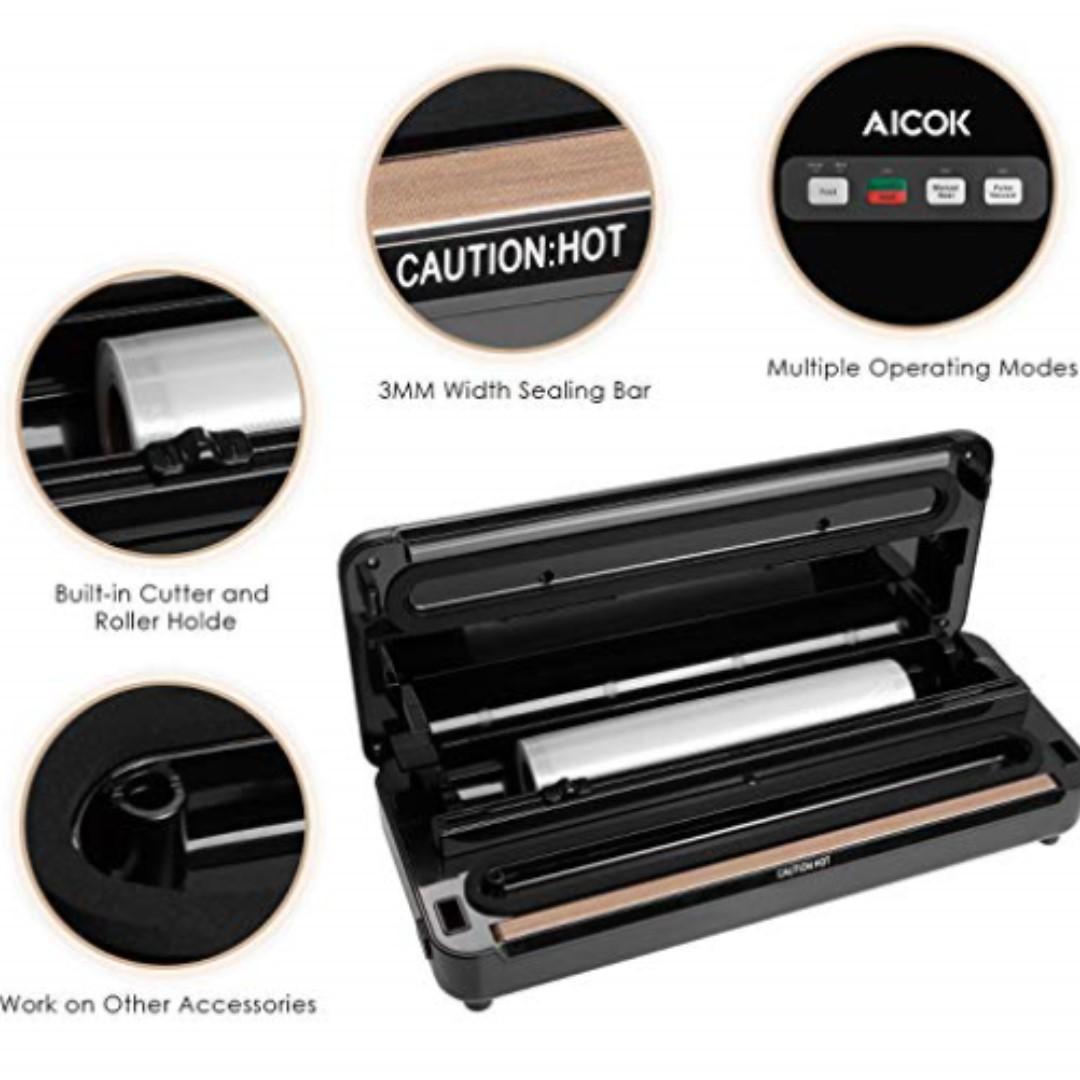 P12 Aicok Vacuum Sealer, 3 In 1 Automatic / Manual Food Sealer, One
