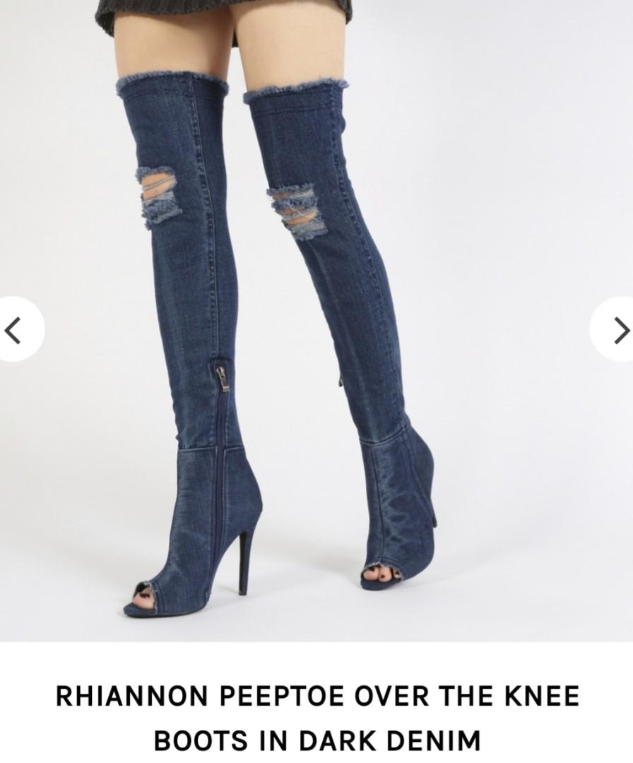 Public Desire New Dark Denim Boots