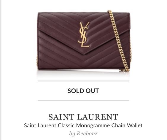 saint laurent classic monogramme chain wallet