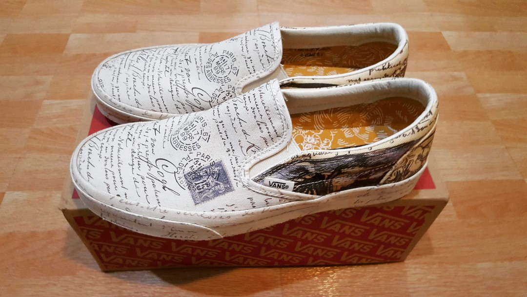 VANS x Van Gogh Slip on SLOGAN LETTERS Men s Fashion