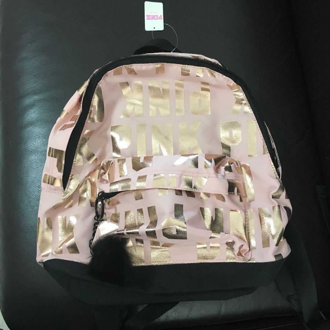 Victoria Secret Pink Backpack With Fur Keychain Women S Fashion