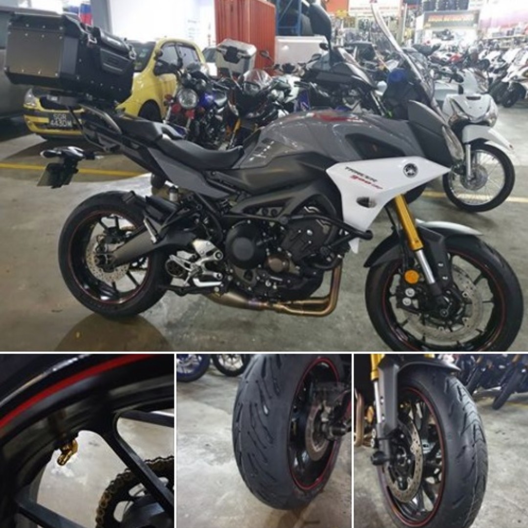 Yamaha Mt 09 Tracer Gt Fitted With Michelin Pilot Road 5 120 70 17 And 190 55 17 430 00 Motorcycles Motorcycle Accessories On Carousell