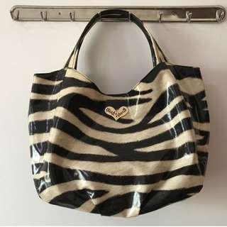 日本 Think Bee 黑白斑馬紋膠面 大手挽袋64246180247554110