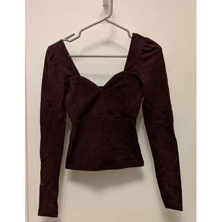 Aritzia Talula Maroon Top