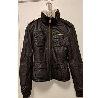 SuperDry leather Jacket (Sz. S/M)