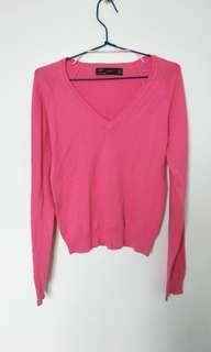 Sweater Zara pink seperti baru